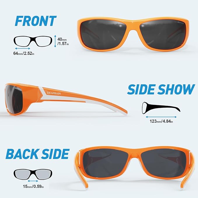 DEAFRAIN Polarized Sports Sunglasses for Men Women Driving Fishing Cycling Running UV Protection