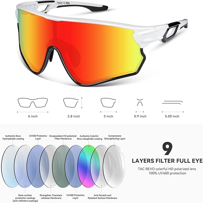 BEACOOL Polarized Sports Sunglasses for Men Women Youth Baseball Cycling Running Driving Fishing Golf Motorcycle TAC Glasses