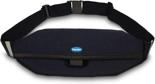 Tune Belt SP2 Running Belt, Slim Waist Pack Holder with Secure Zip Pocket, Sweatproof Storage, Non-Chafing, Fits Large Phones, Easy Access, Money Belt for Men & Women