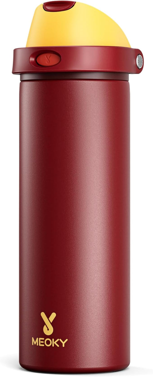 24 oz Insulated Water Bottle for Women: Meoky Stainless Steel Water Bottle with Straw and Spout Lid - Leak Proof, Cold for 24 Hours, Fits in Car Cup Holder, BPA-Free for Sports Travel, Gryffindor