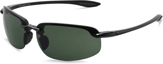 JULI Sports Sunglasses for Men Women Tr90 Rimless Frame for Running Fishing Baseball Driving MJ8001