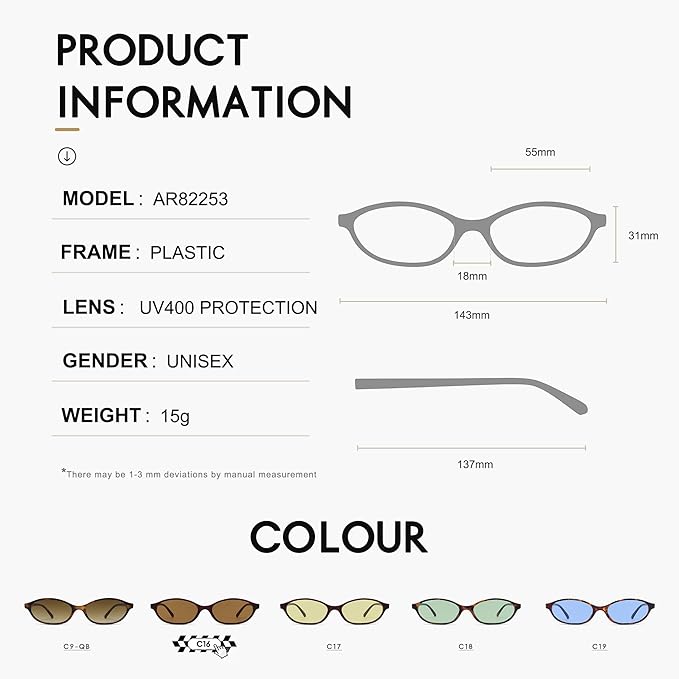 Retro Oval Cat Eye Sunglasses for Women Y2k Trendy Narrow Sunnies Designer Sun Glasses AR82253