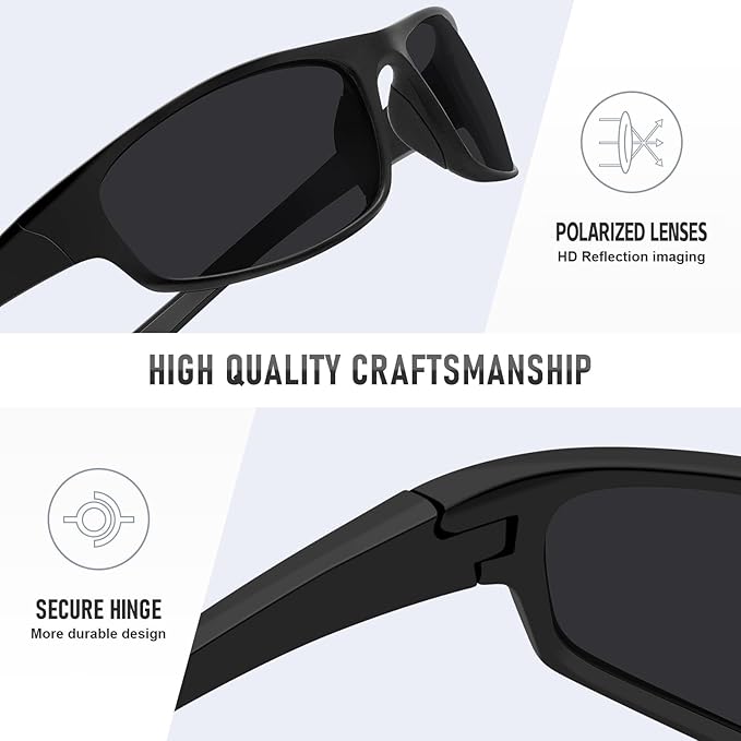 Sports Polarized Sunglasses for Men Women Wrap Around Sun Glasses Fishing Cycling Driving Running UV Protection