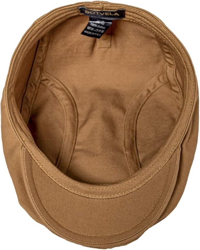 BOTVELA Men Cotton Twill Newsboy Flat Ivy Driving Hat Fitted Cap