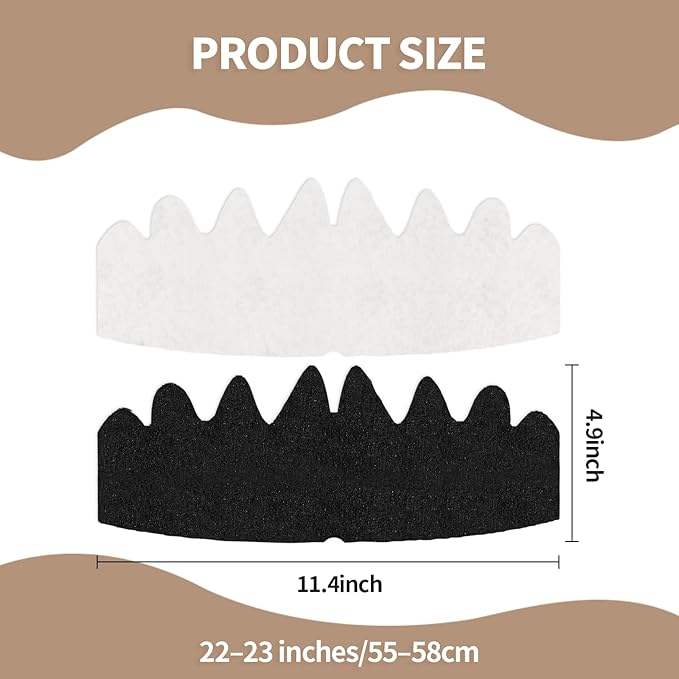 20 PCS Baseball Caps Inserts, Felt Reusable & Washable hat liners sweat protection,sweat liners for baseball caps,hat shaper, hat insert to keep shape, golf hat sweat liner(Black & White)