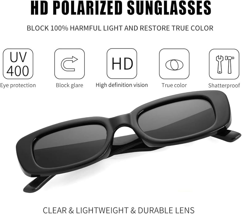 Kursan Small Rectangle Sunglasses for Women Men Square Frame Sun Glasses – 100% UV400 Protection