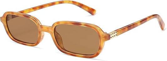 Retro Rectangular Sunglasses for Women Vintage Fashion Trendy Funny Small 90s Square Sunnies 2025 AP3698