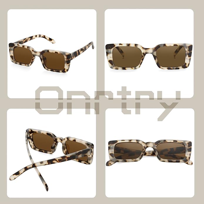 Onrtry Rectangle Sunglasses for Women Men Vintage Fashion Sun Glasses