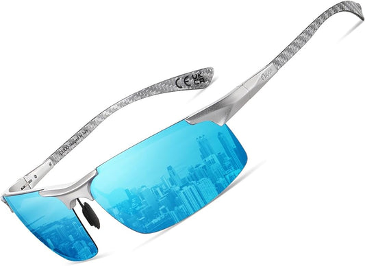 DUCO Mens Sunglasses Polarized Sports Fishing Running Driving Carbon Fiber Sunglasses for Men UV400 Protection DC8277