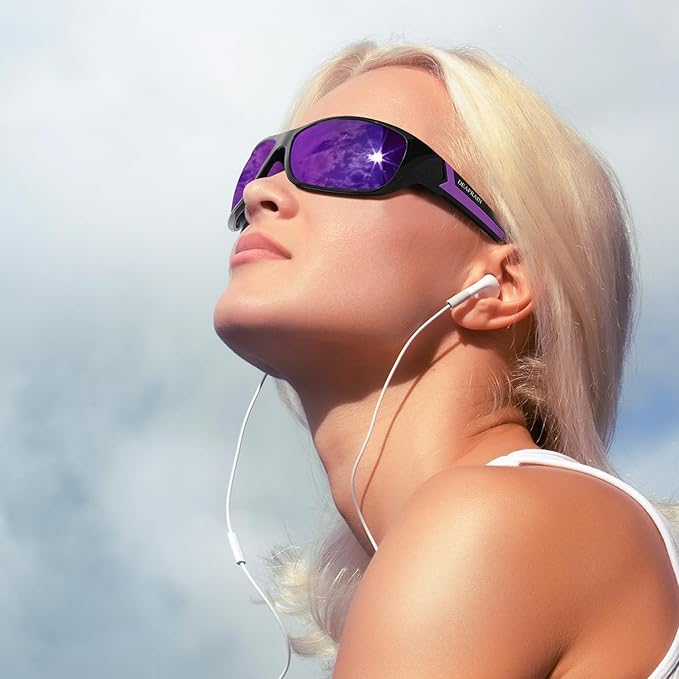 DEAFRAIN Polarized Sports Sunglasses for Men Women Driving Fishing Cycling Running UV Protection