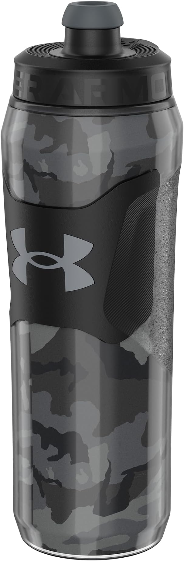 Under Armour 28oz Playmaker Squeeze Insulated 2 - Sports Water Jug, Leak Resistant for Baseball, Football & More, Black Steel Camo
