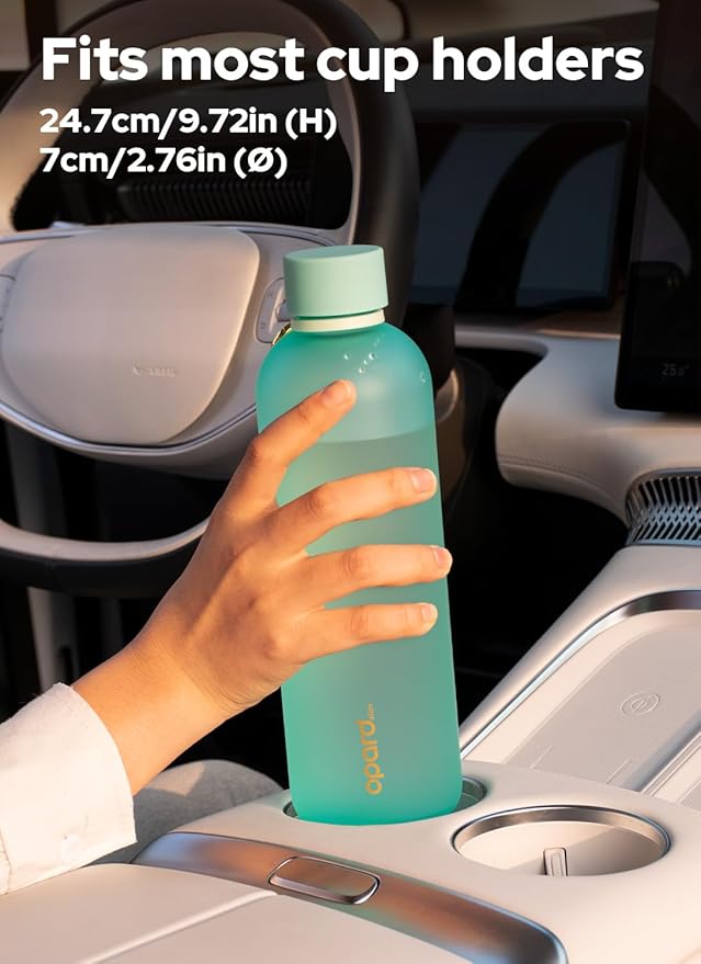 Opard Slim Water Bottle 27oz, Dishwasher Safe Plastic Water Bottle BPA-Free, Leakproof Screw Top, Aqua Green, Reusable for Travel School Sport Gym Hiking