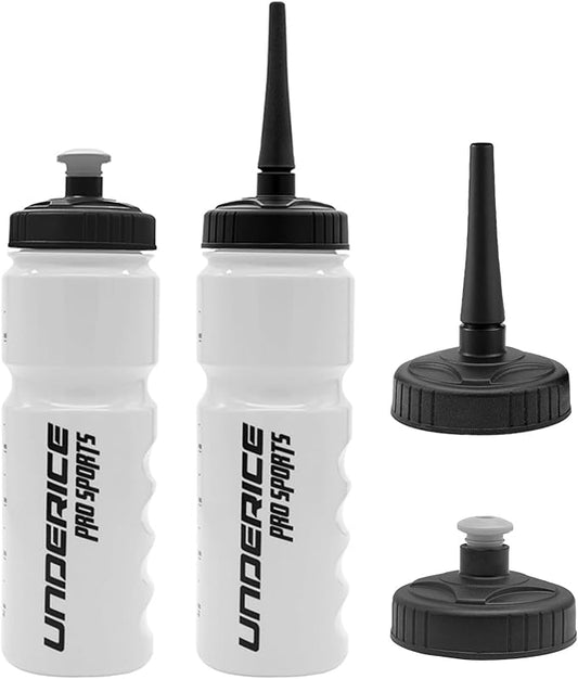 UICE Water Bottle with Straw,25.3oz 2 Pack,Easy Squeeze Bottles Built in Finger Grip,Sport Water Bottles for Hockey,Baseball,Softball,Football,Fitness,.White