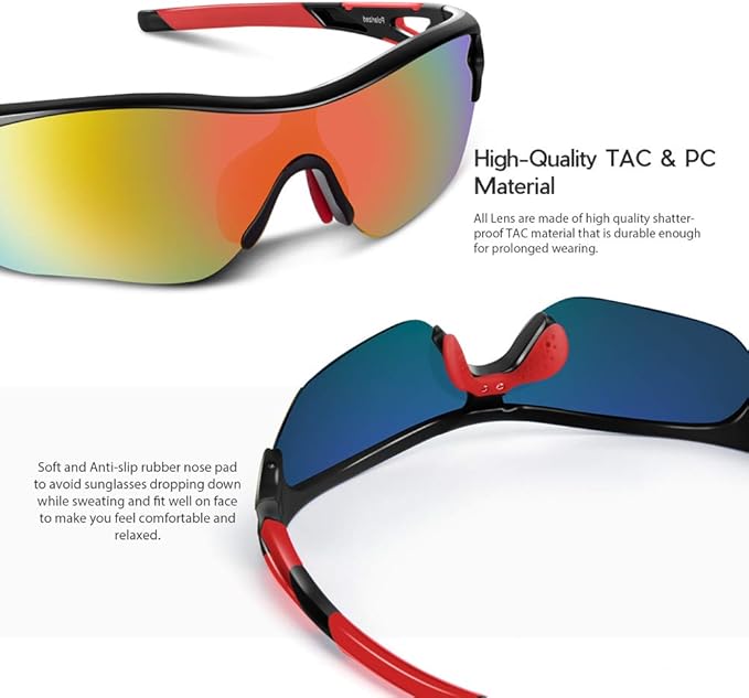 BEACOOL Polarized Sports Sunglasses for Men Women Youth Baseball Cycling Running Driving Fishing Golf Motorcycle TAC Glasses