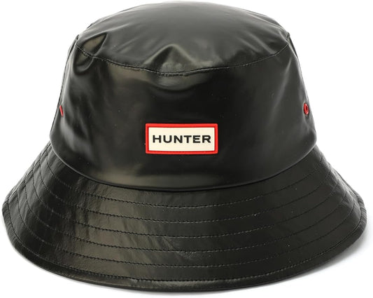 HUNTER Rain Bucket Hat, Water Resistant Cap with Brand Logo, Versatile Accessory, Black