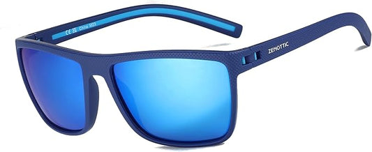 ZENOTTIC Polarized Sunglasses for Men Lightweight TR90 Frame UV400 Protection Square Sun Glasses