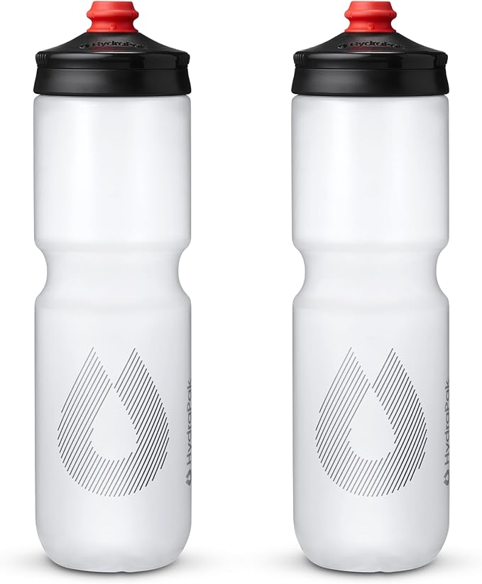 HydraPak Breakaway Surge Lightweight Bike Water Bottle 2-Pack (20oz, 25oz, 30oz) - High Flow, Cycling & Sports Squeeze Bottle