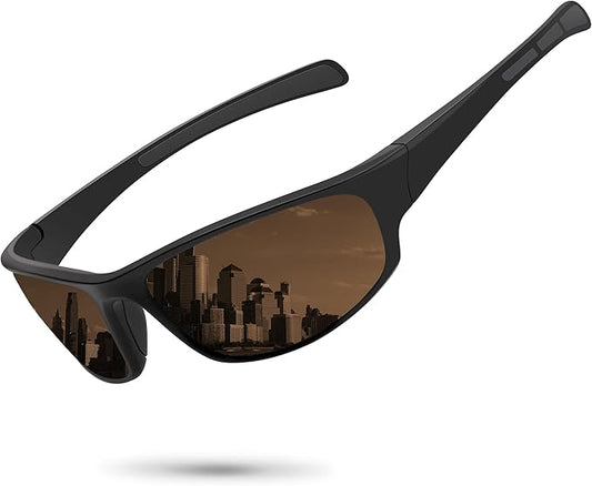 Sports Polarized Sunglasses for Men Women Wrap Around Sun Glasses Fishing Cycling Driving Running UV Protection