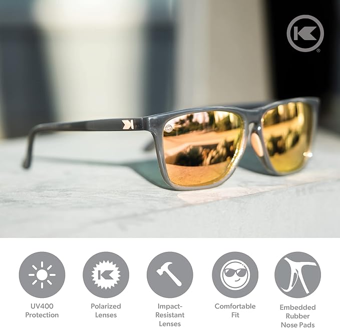 Knockaround Fast Lanes and Fast Lanes Sport Polarized Lightweight Sunglasses for Men & Women - UV400 Protection - Running