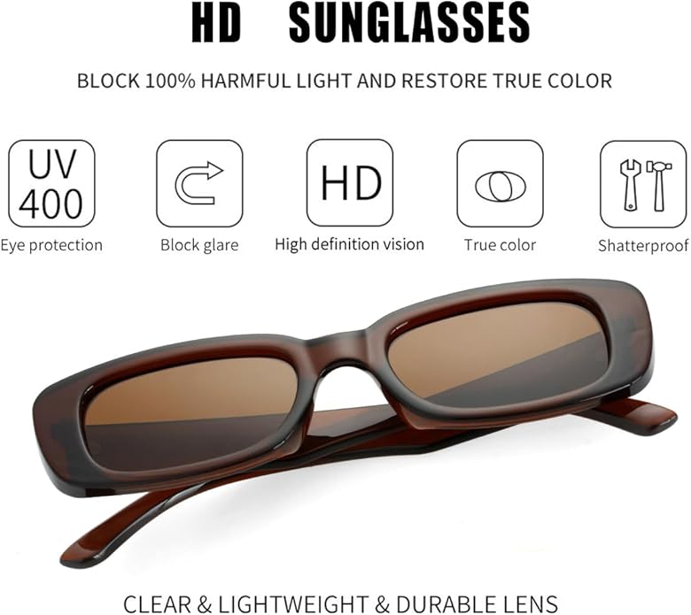 Kursan Small Rectangle Sunglasses for Women Men Square Frame Sun Glasses – 100% UV400 Protection