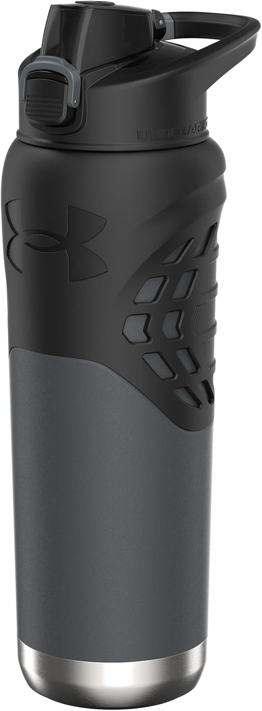 Under Armour 24Oz Stainless Steel Water Bottle, Insulated, Carabiner Easy Carry Hook, Leak Proof, Kids & Adults, All Sports, Gym