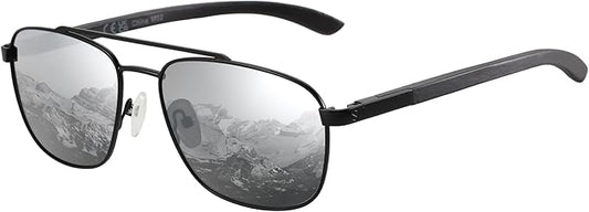 ZENOTTIC Aviator Wood Polarized Sunglasses for Men 100% UV Protection Fishing Driving Golf