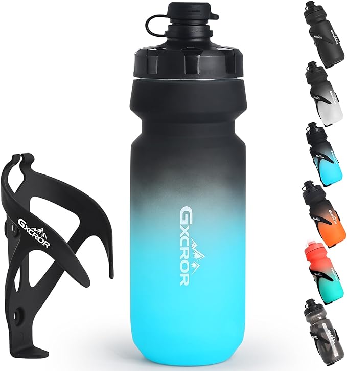 GXCROR Bike Water Bottle Holder with Bottle Combo, Lightweight, Durable & Secure Water Bottle Cage Set, Easy Installation, Fit for Sport Outdoor Cycling, MTB Road