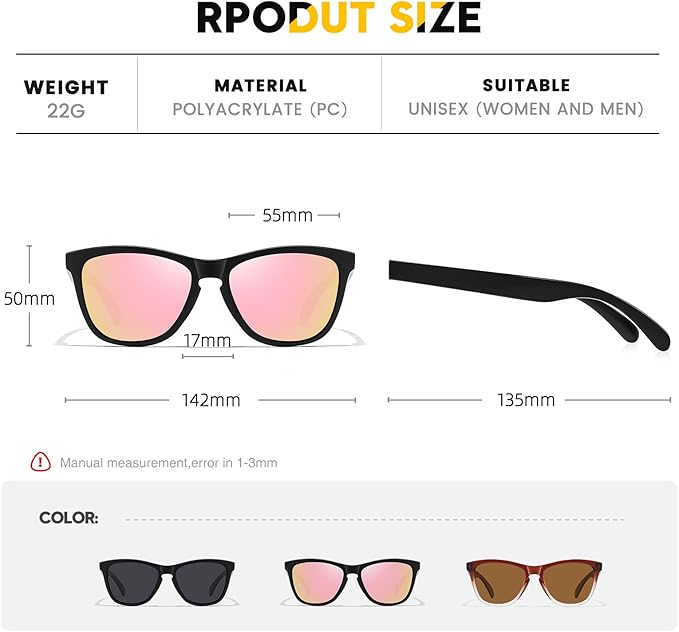 Sunglasses Womens Polarized Sunglasses for Mens Womens Retro Mirror Lens for Driving Fishing UV400 Protection