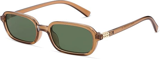 Retro Rectangular Sunglasses for Women Vintage Fashion Trendy Funny Small 90s Square Sunnies 2025 AP3698