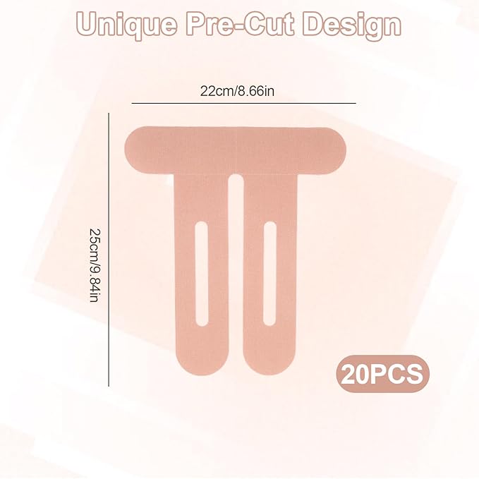 20 Count Kinesiology Tape,Precut Kinesiology Tape for Knees,Original Cotton Elastic Athletic Strips Knee Tapes for Muscle & Joint Support,Waterproof and Breathable,Sport Knee Support Patch Stickers