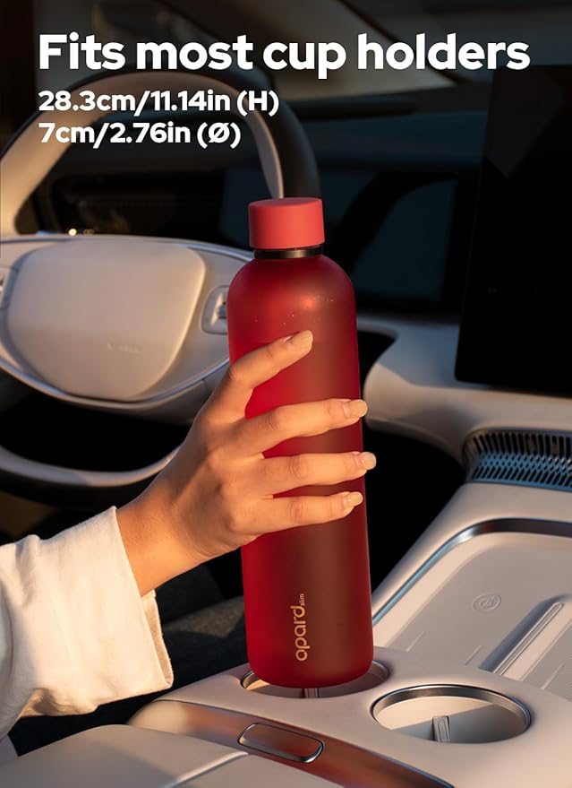 Opard Slim Water Bottle 32oz, Dishwasher Safe Plastic Water Bottle BPA-Free, Leakproof Screw Top, Cranberries Red, Reusable for Travel School Sport Gym Hiking