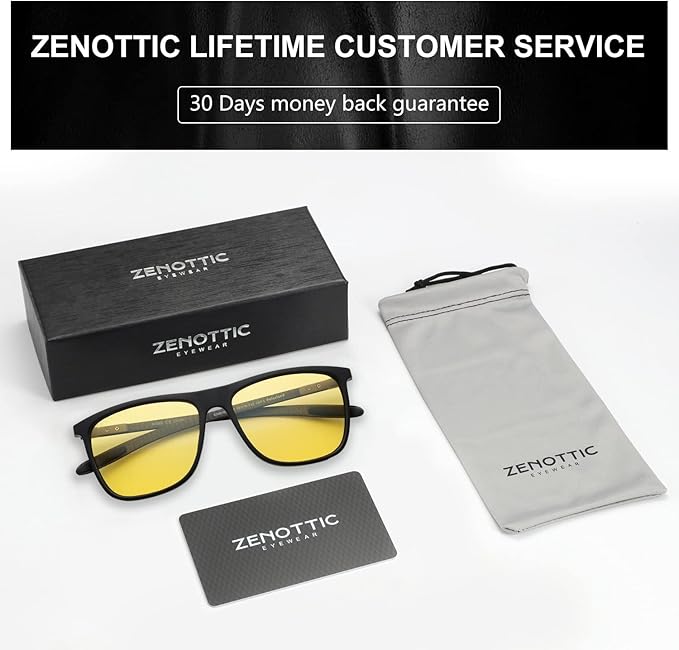 ZENOTTIC Square Polarized Sunglasses for Men Ultralight Carbon Fiber Sun Glasses Driving Fishing Golf Sports UV400 Protection