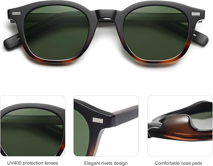 SOJOS Retro Square Sunglasses for Women Men Vintage Shades UV Protection Sunnies SJ2316