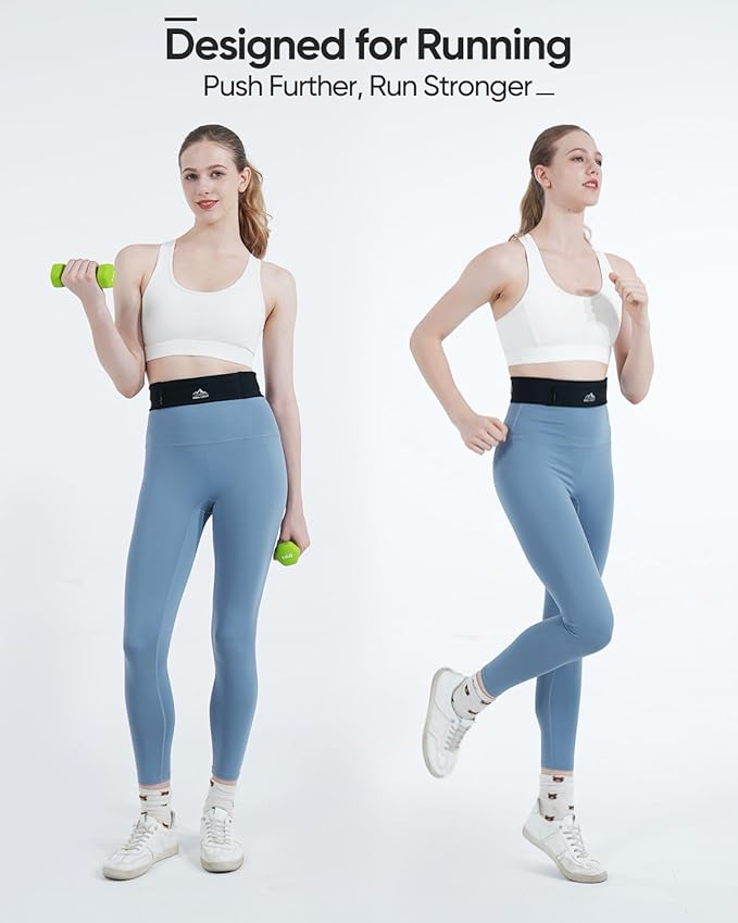 Running Belt with 400ml Soft Flask, Adjustable Running Fanny Pack with Phone Holder and Gym Towel, WaterProof Belt Bag for Women Men for Jogging Hiking Marathon (Black, Small)