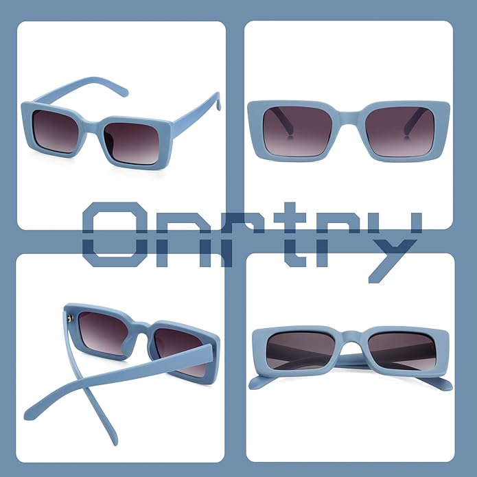 Onrtry Rectangle Sunglasses for Women Men Vintage Fashion Sun Glasses