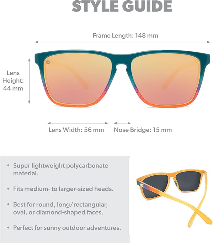 Knockaround Fast Lanes and Fast Lanes Sport Polarized Lightweight Sunglasses for Men & Women - UV400 Protection - Running