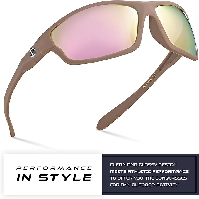 Nitrogen Polarized Wrap Around Sport Sunglasses for Men Women UV400 Driving Fishing Running Sun Glasses