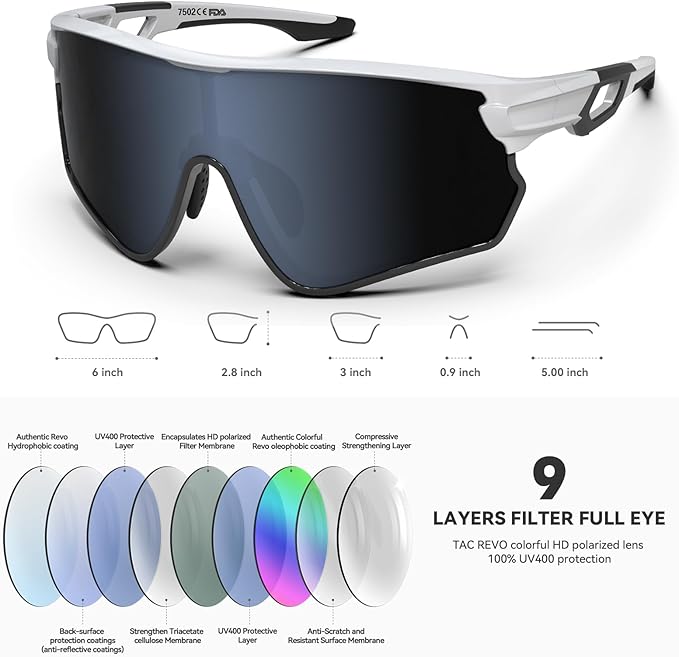 BEACOOL Polarized Sports Sunglasses for Men Women Youth Baseball Cycling Running Driving Fishing Golf Motorcycle TAC Glasses