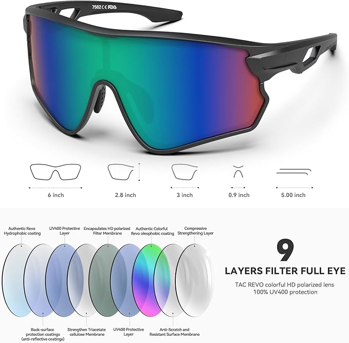 BEACOOL Polarized Sports Sunglasses for Men Women Youth Baseball Cycling Running Driving Fishing Golf Motorcycle TAC Glasses