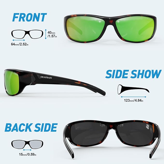 DEAFRAIN Polarized Sports Sunglasses for Men Women Driving Fishing Cycling Running UV Protection