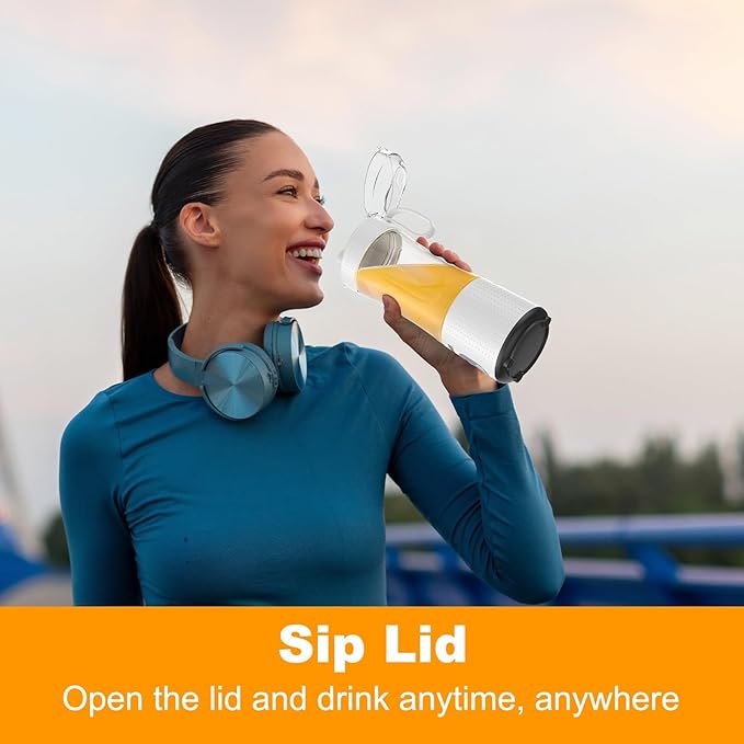 ‌Mulli Pro-Grade Personal Blender 18K RPM - USB-C Rechargeable Ice Crusher, Travel Blender for Gym Camping Baby Food, 13oz BPA-Free with Flip-Top Lid (FCC/CE Certified)