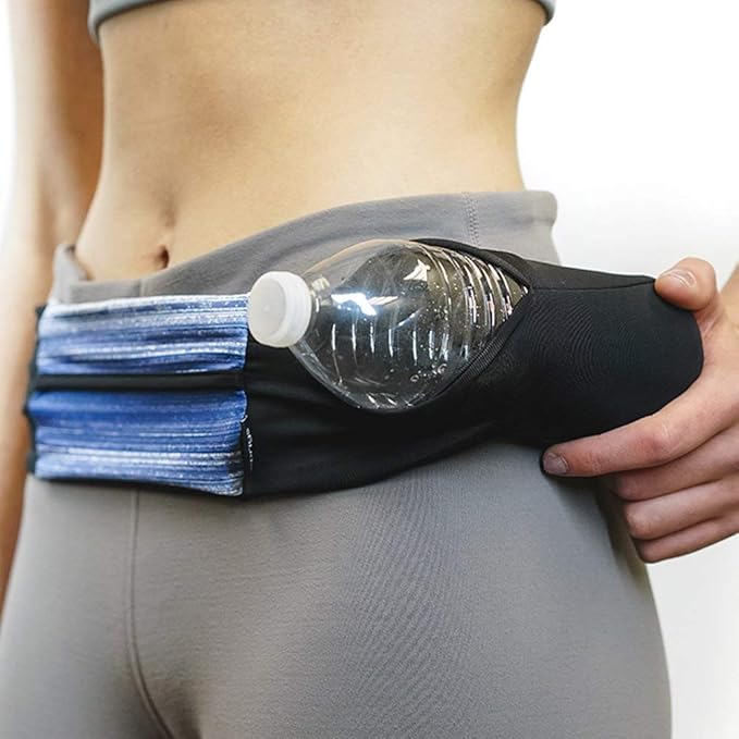 3 Pocket Adjustable Running Belt Waist Pack, Fanny Pack For Working Out With Sweat Resistant Backing, Holds All iPhone Models