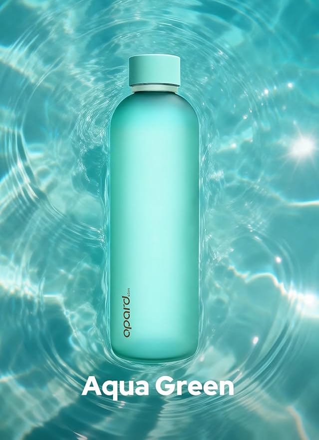 Opard Slim Water Bottle 27oz, Dishwasher Safe Plastic Water Bottle BPA-Free, Leakproof Screw Top, Aqua Green, Reusable for Travel School Sport Gym Hiking