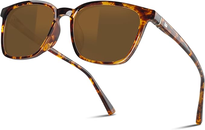 B.N.U.S Scratch-Resistant Polarized Sunglasses with Corning Glass Lenses for Superior Clarity and UV Protection