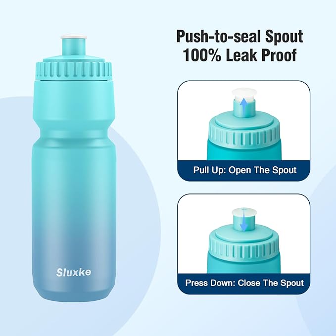 32oz Cycling Water Bottle 2Pack, 1000ml Sports Squeeze Bottle BPA Free, Lightweight Fits Most Bike Cages Bicycle