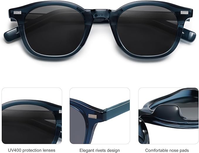 SOJOS Retro Square Sunglasses for Women Men Vintage Shades UV Protection Sunnies SJ2316