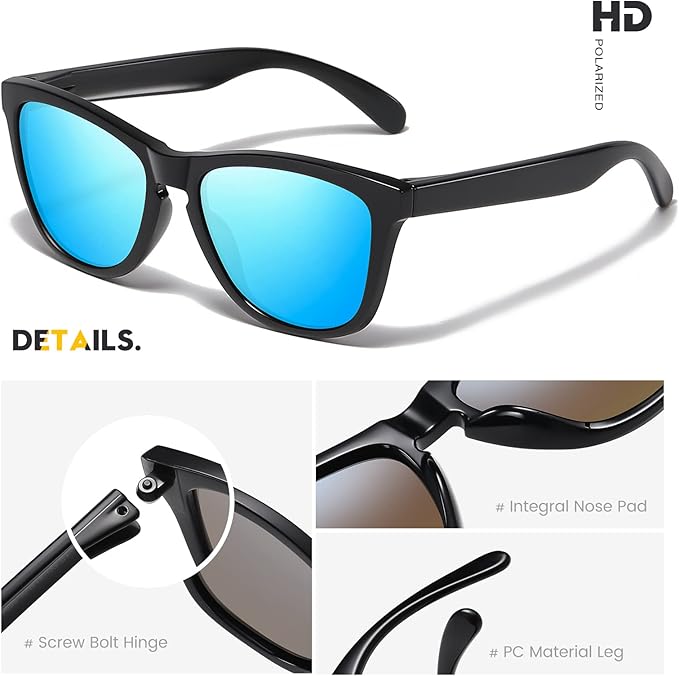 Sunglasses Womens Polarized Sunglasses for Mens Womens Retro Mirror Lens for Driving Fishing UV400 Protection