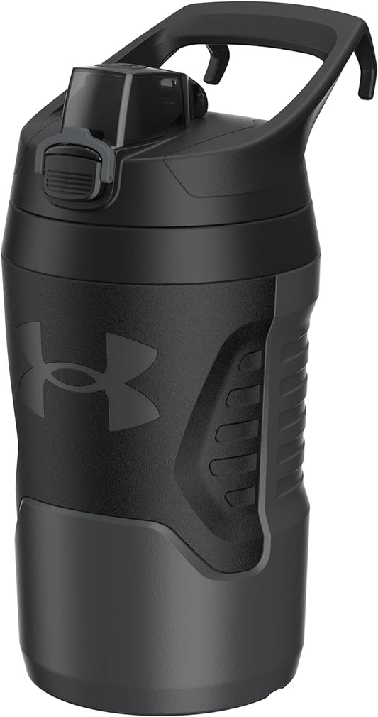 Under Armour 32 oz Insulated Water Bottles - Sports Water Jug with Fence Hook, Leak Resistant for Baseball, Football & More, 32 oz Insulated, Jet Grey/Black