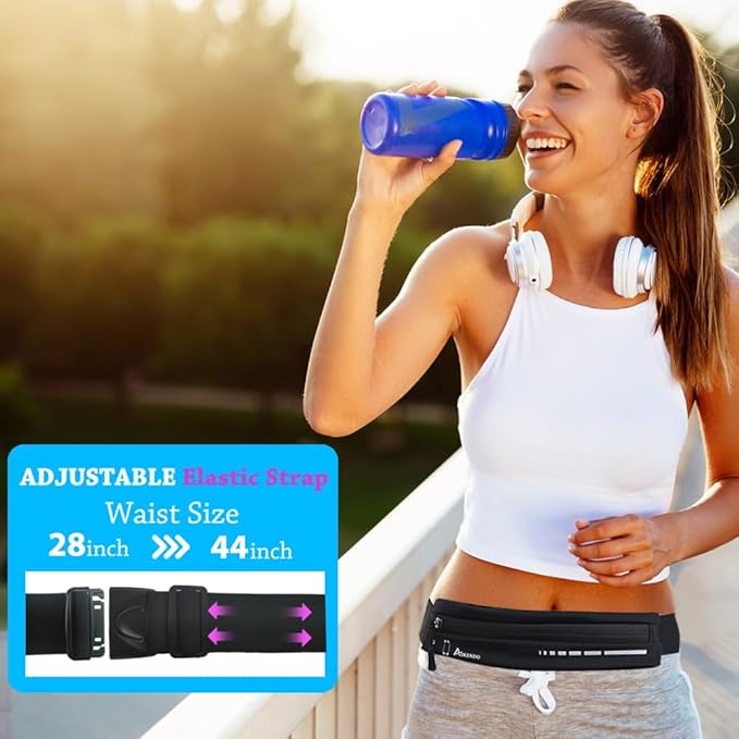 Slim Running Belt for Women Men,Runners Fanny Pack Phone Holder,Running Pouch Waist bag for Workout Jogging,Money Belt Running Gear Accessories