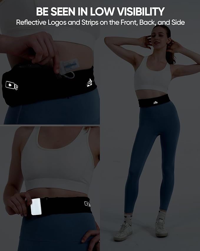 Running Belt with 400ml Soft, Adjustable Running Fanny Pack with Phone Holder and Gym Towel, Waterproof Belt Bag for Women Men for Jogging Hiking Marathon (Pink, Medium)